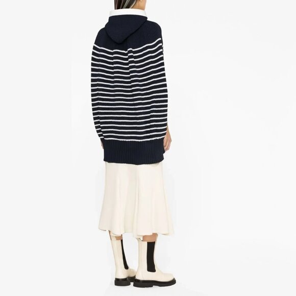NWT  Sacai Striped Cape With Hood in Navy, size "1" (fits S/M) - Picture 9 of 9